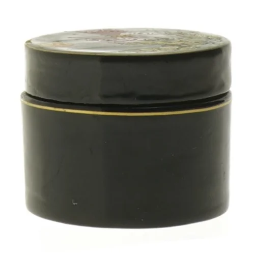 Dekoreret rund æske (str. Ø 7,5 cm)