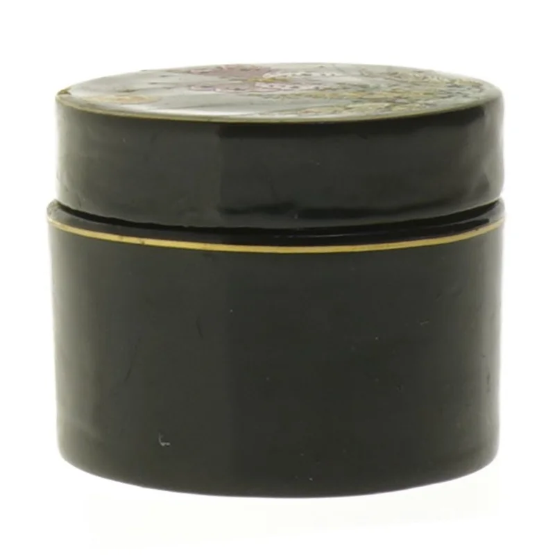 Dekoreret rund æske (str. Ø 7,5 cm)