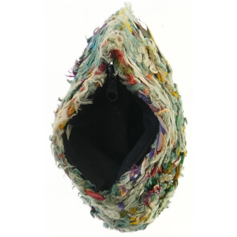 Farverig clutch taske med lynlås (str. 20x13,5 cm)