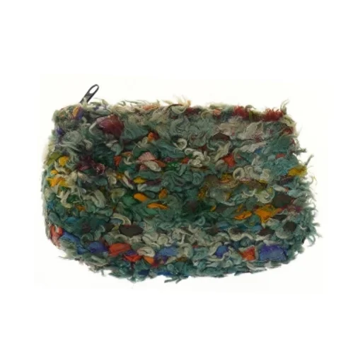 Farverig clutch taske med lynlås (str. 20x13,5 cm)