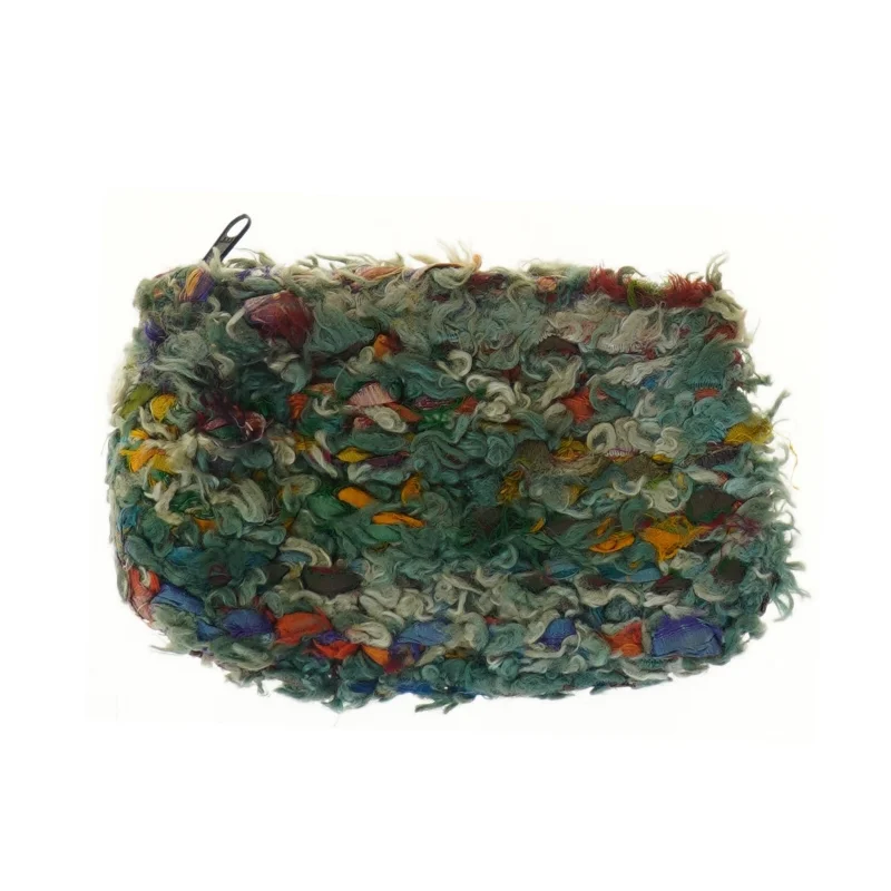 Farverig clutch taske med lynlås (str. 20x13,5 cm)