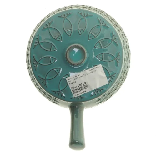 Keramisk skål med låg og håndtag (str. Ø 16 cm)