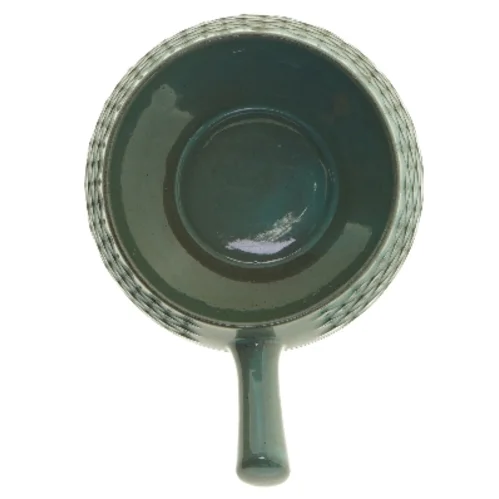 Keramisk skål med låg og håndtag (str. Ø 16 cm)