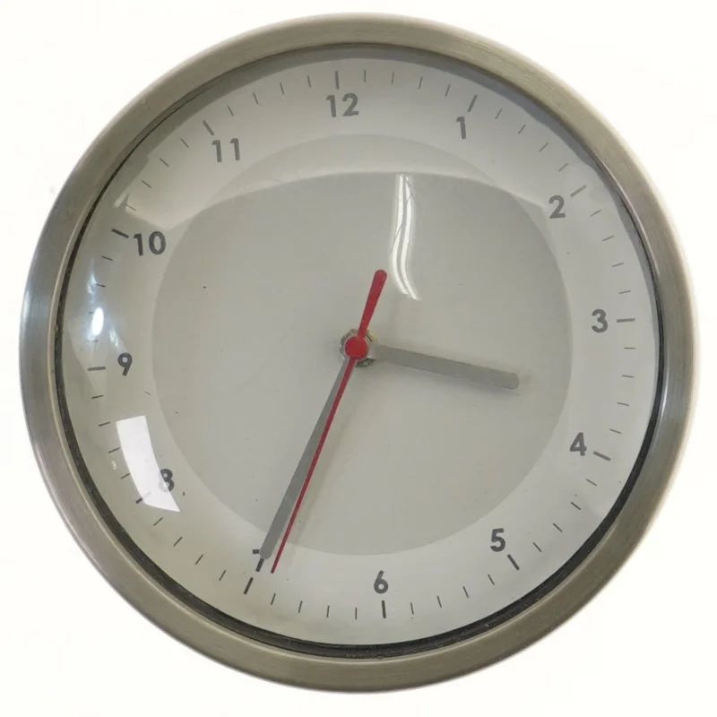 Vægur med stålramme (str. Ø 20 cm)