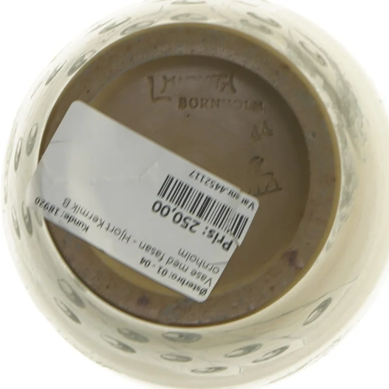 Dekorativ vase med påfuglemotiv fra L. Hjorth (str. 28 cm)