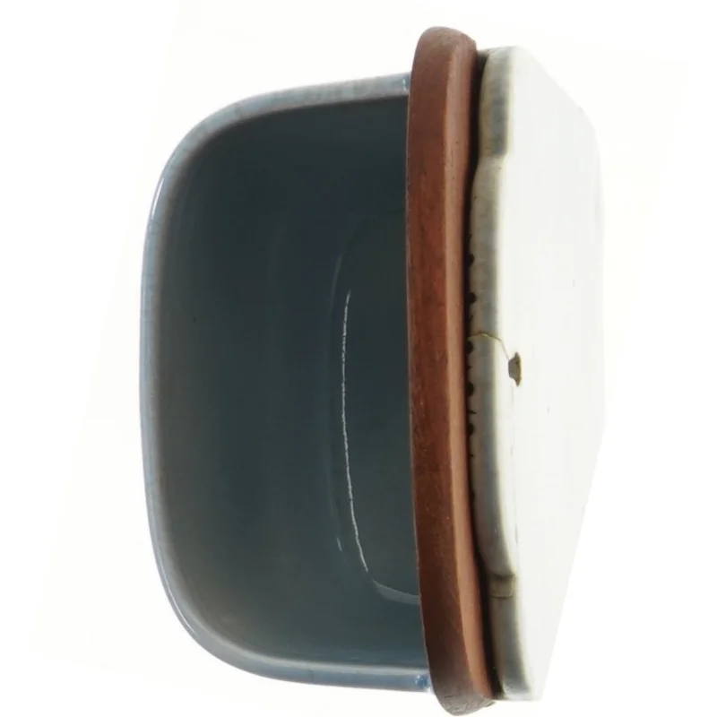 Keramik vægspand med låg (str. 16x14x8 cm)