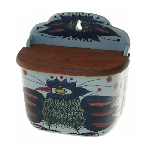 Keramik vægspand med låg (str. 16x14x8 cm)