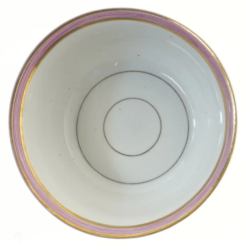 Bing og Grøndal porcelænsskål med rosa og guldkant (str. Ø 19x7 cm)