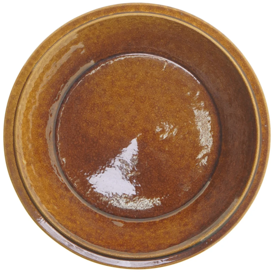 Keramisk fad med låg (str. Ø 28 cm)
