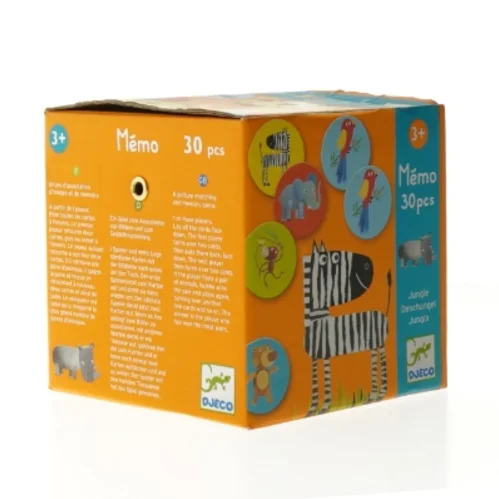 Hukommelsesspil med jungledyr fra Djeco (str. 12 x 12 cm)