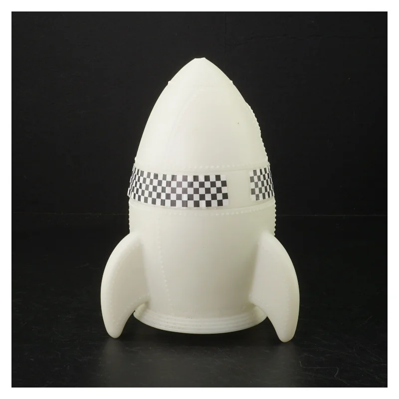 Bordlampe i form af rumraket (str. H. 20 cm)