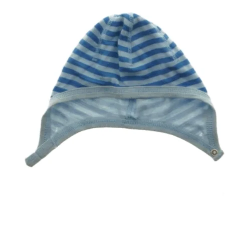 Blå og hvid stribet hue (str. 9-12 måneder)