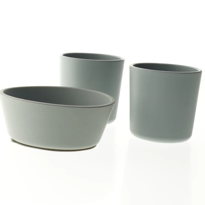 Mushie silikone kopper og skål sæt fra Mushie (str. 11 cm)