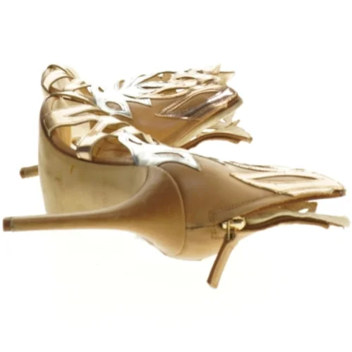 Guld højhælede sandaler med udsmykning (str. 10 m)