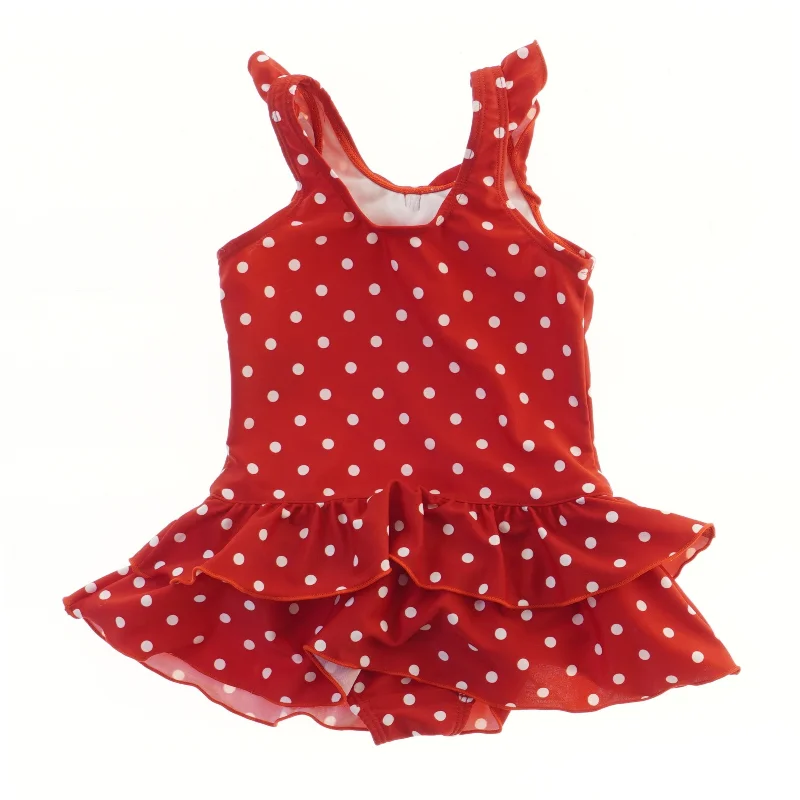 Rød badedragt med hvide prikker (str. 92)