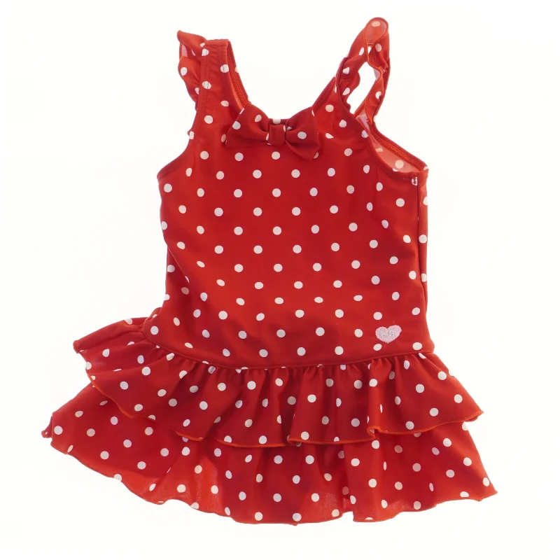 Rød badedragt med hvide prikker (str. 92)