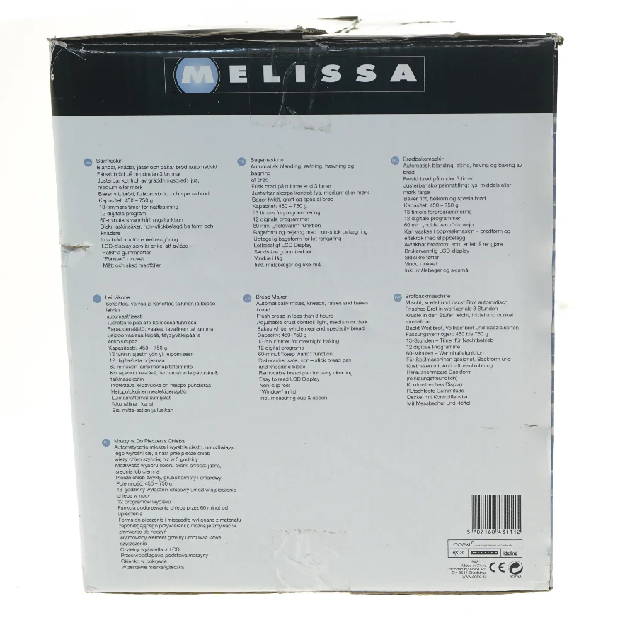 Brødbagemaskine fra Melissa (str. 30x25x35 cm)
