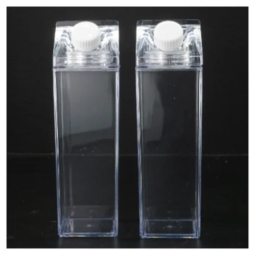 To firkantede plastflasker med skruelåg (0,5l)