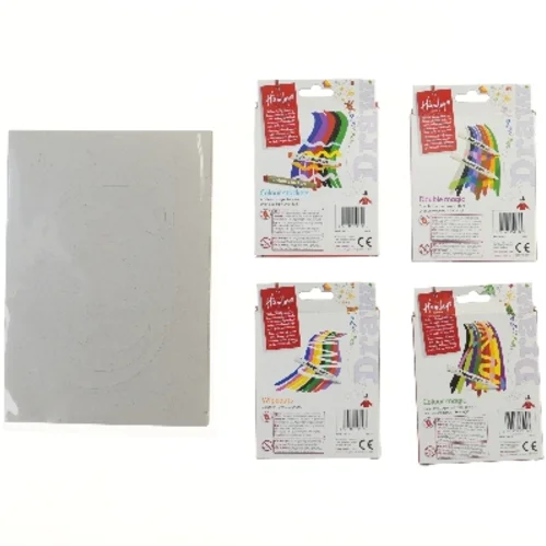 4 stk. tegnesæt fra Hamleys (Colour stackers, Double magic, Wipeouts, Sprayza' smelly og Colour magic)