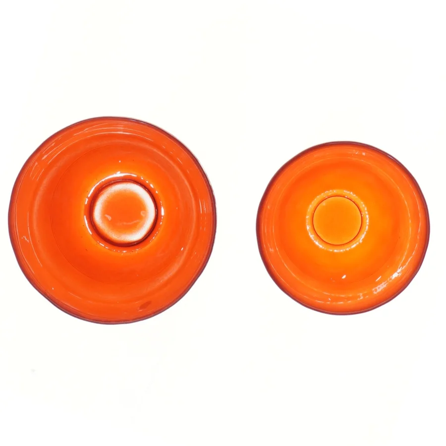 Orange glasvaser (str. 2 stk Ø 13 & 11 cm)