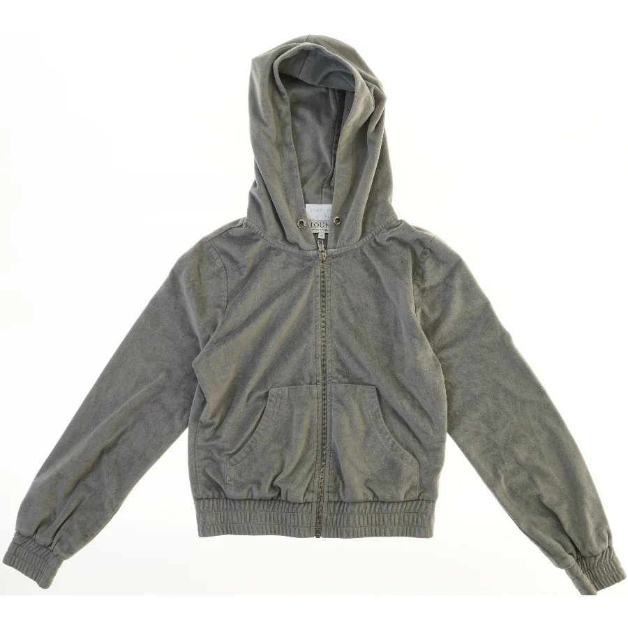 Grå hættetrøje med lynlås fra Hound (str. 146)