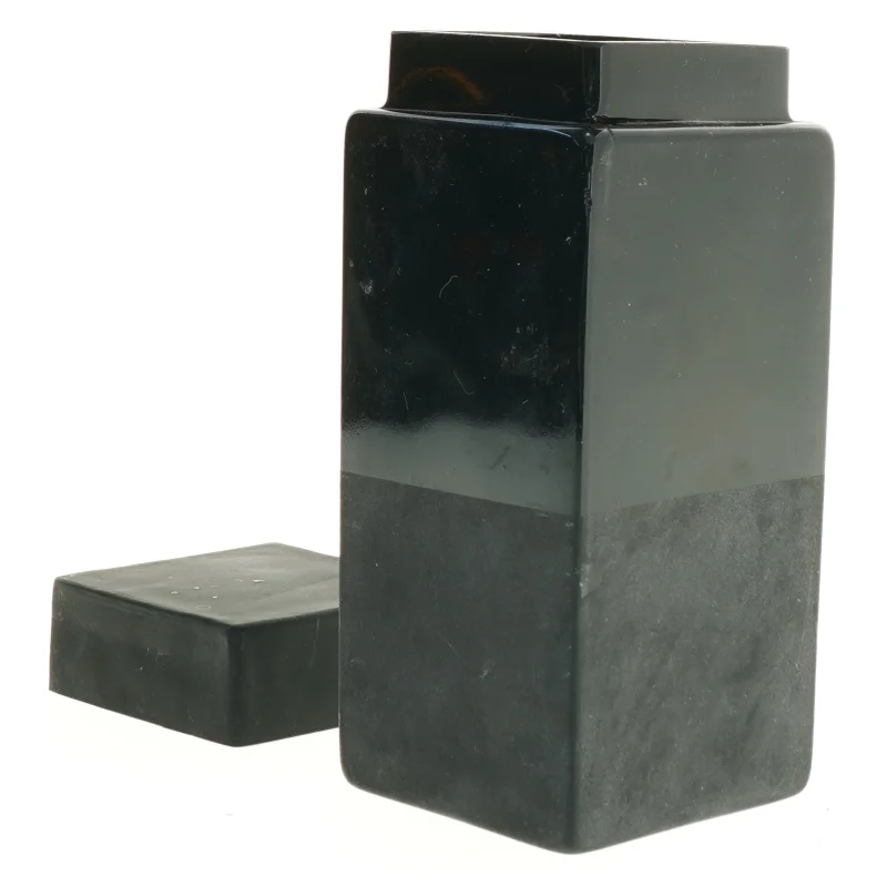 Sort beholder med låg (str. 19 x 8 cm)