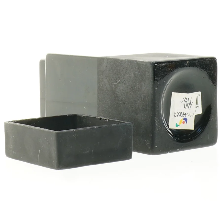 Sort beholder med låg (str. 19 x 8 cm)