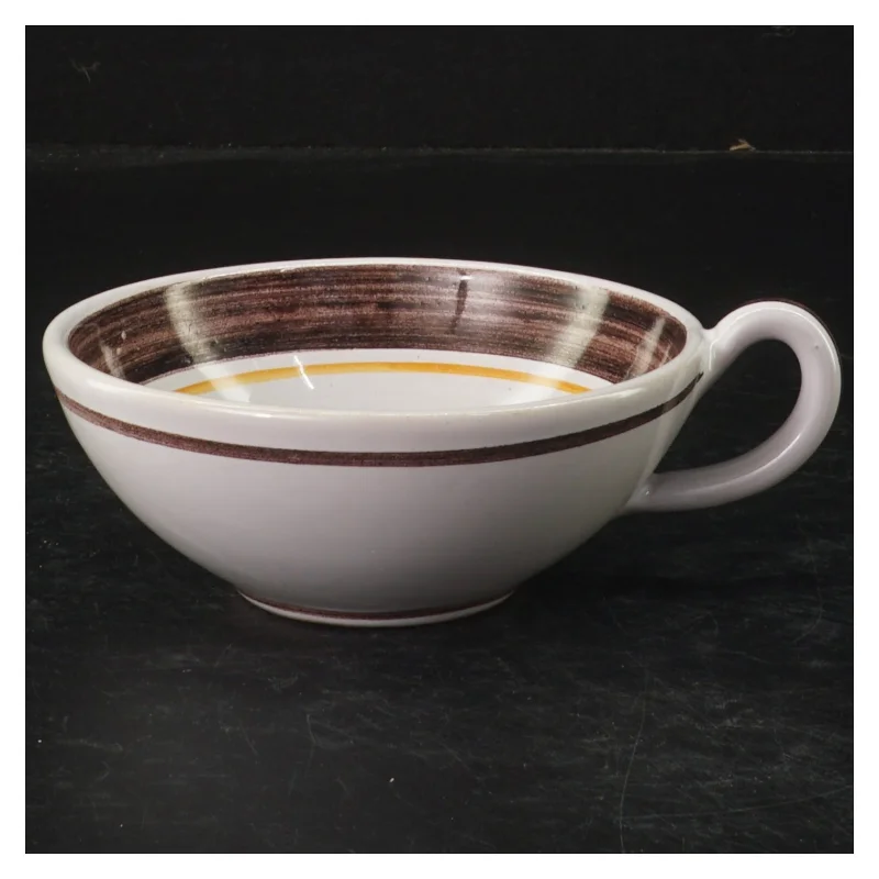 Håndmalet suppeskål med hank fra Lars Syberg (str. Ø. 12 cm)