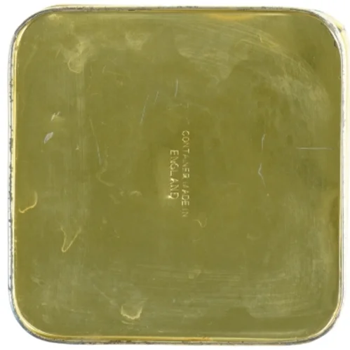 Vintage Tindekasse med Asiatiske Motiver (str. H. 22 cm. 14,5 x 14,5 cm)