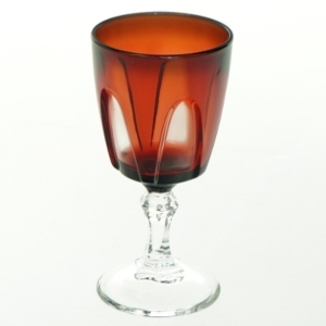 Rødvinsglas i farvet glas (str. H. 8,5 cm ø. 4,5 cm)