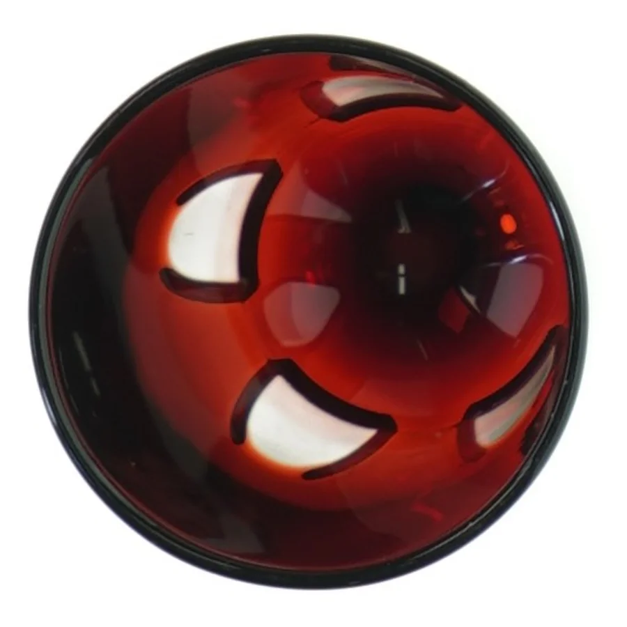 Glas i rødt glas (str. H. 15 cm ø. 5,5 cm)