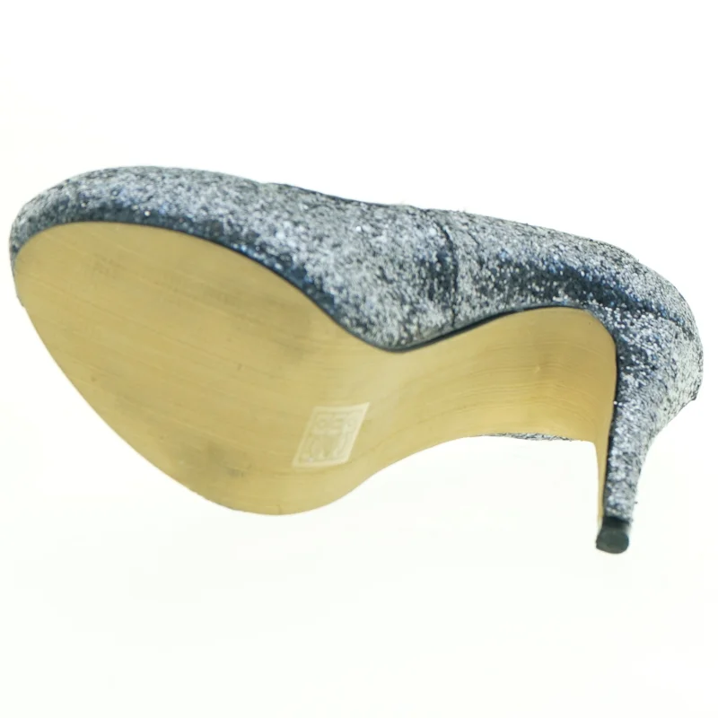 Sølvfarvede glitter stiletter fra Bianco (str. 37)