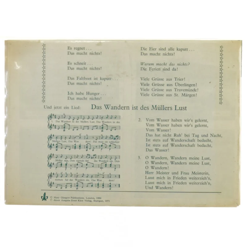 Gammel tysk sangbog fra Okay (str. 24 x 17 cm)