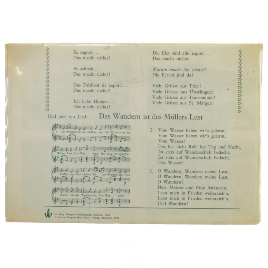 Gammel tysk sangbog fra Okay (str. 24 x 17 cm)