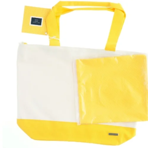 Gul og hvid taske fra Tommy Hilfiger (str. 50x36 cm)