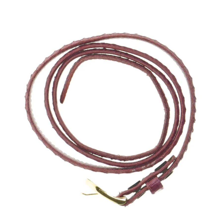 Læderbælte i pink (str. 94 cm)