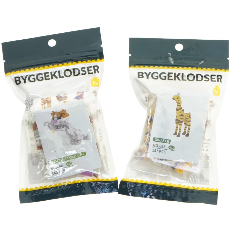 Byggeklodser sæt med 9 modeller