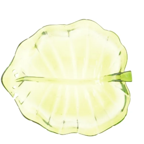 Grøn glaskål (str. 32x27,5 cm)