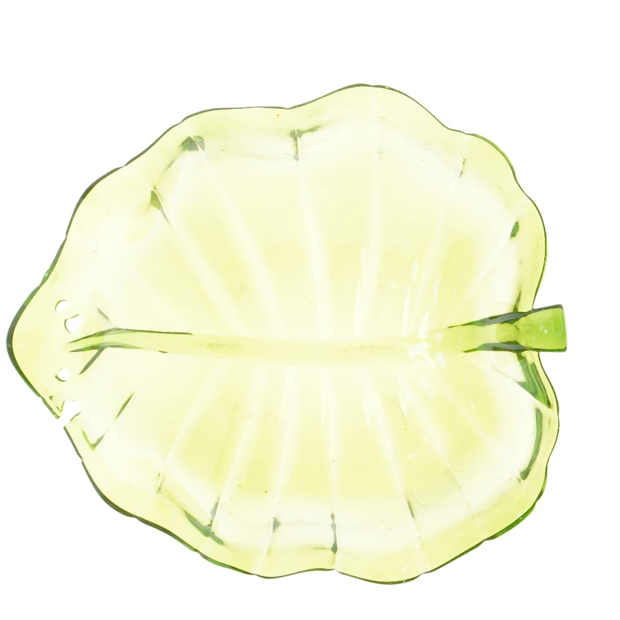 Grøn glaskål (str. 32x27,5 cm)