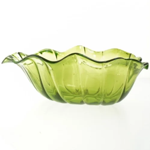 Grøn glaskål (str. 32x27,5 cm)