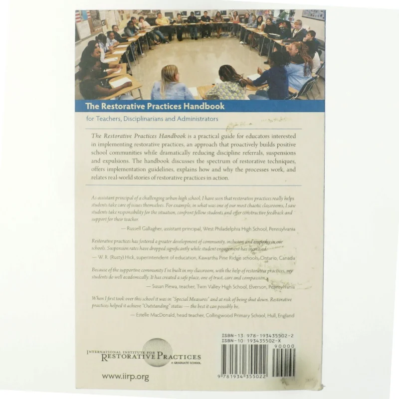 The Restorative Practices Handbook af Bob Costello, Joshua Wachtel, Ted Wachtel (Bog)