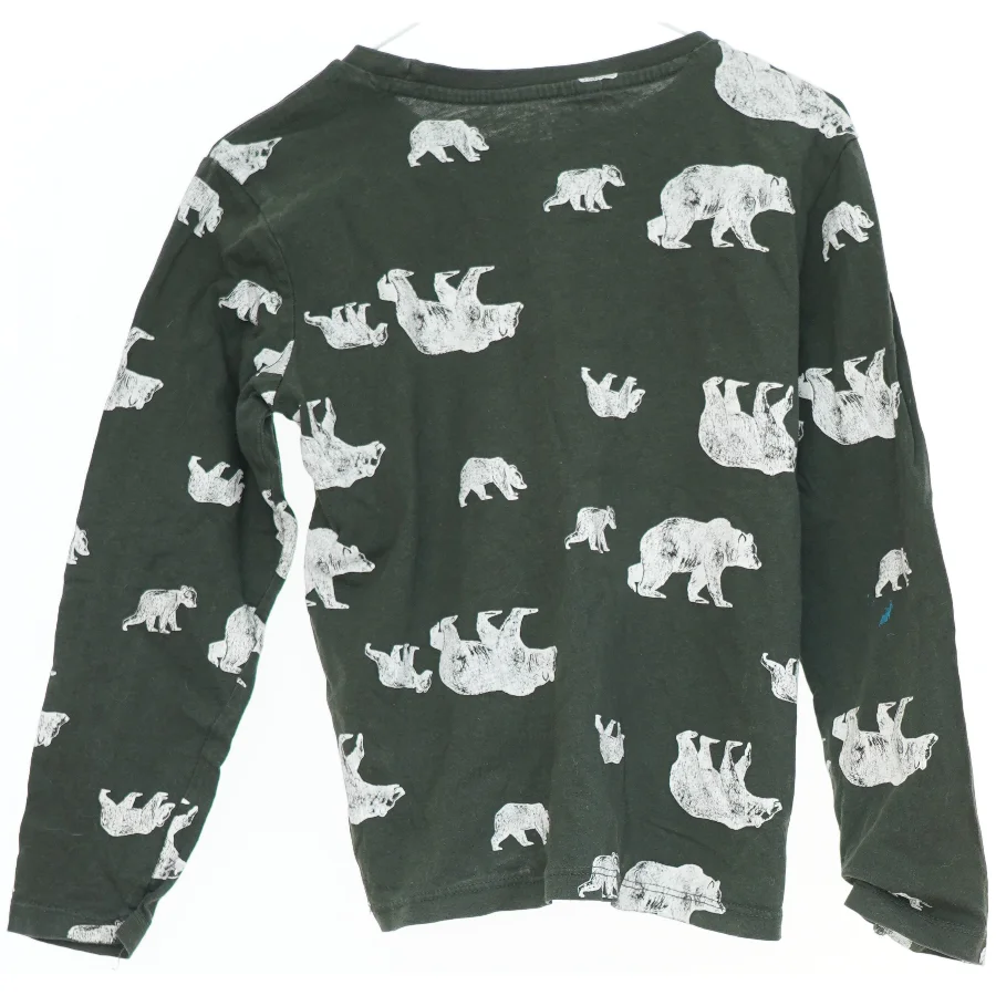 Langærmet bluse med bjørneprint fra VRS (str. 122)