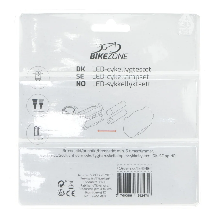 LED cykellygtesæt fra BikeZone