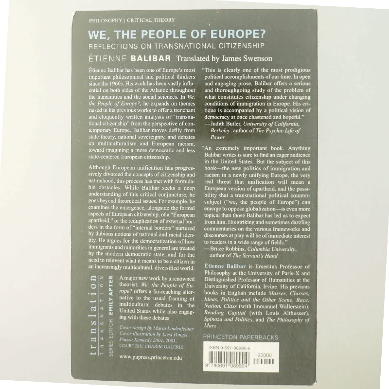 We, the people of Europe? : Reflections on transnational citizenship af Étienne Balibar (Bog)