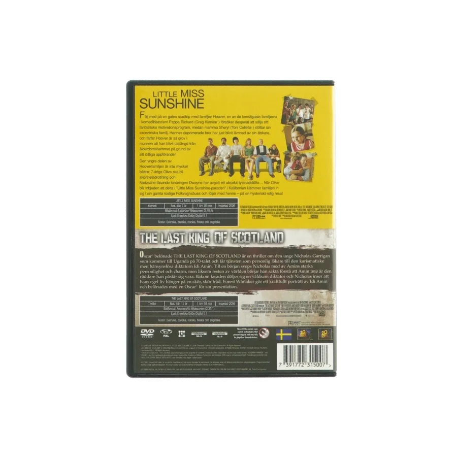 Little miss sunshine og the last king of Scotland (DVD)