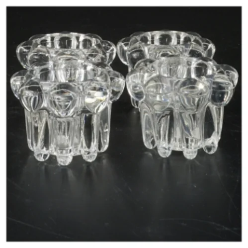 Glas lysestager, sæt med 4 fra Reims (str. 5 cm)