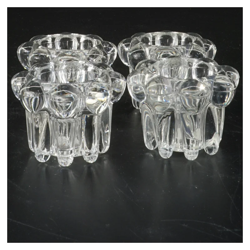 Glas lysestager, sæt med 4 fra Reims (str. 5 cm)