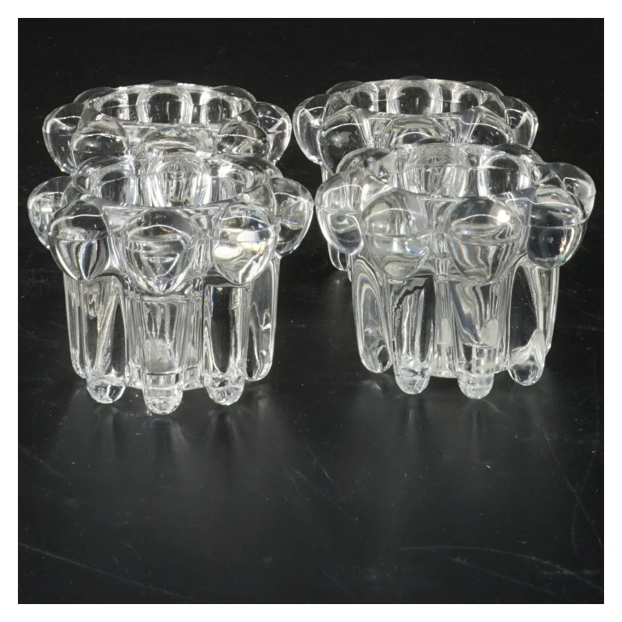 Glas lysestager, sæt med 4 fra Reims (str. 5 cm)