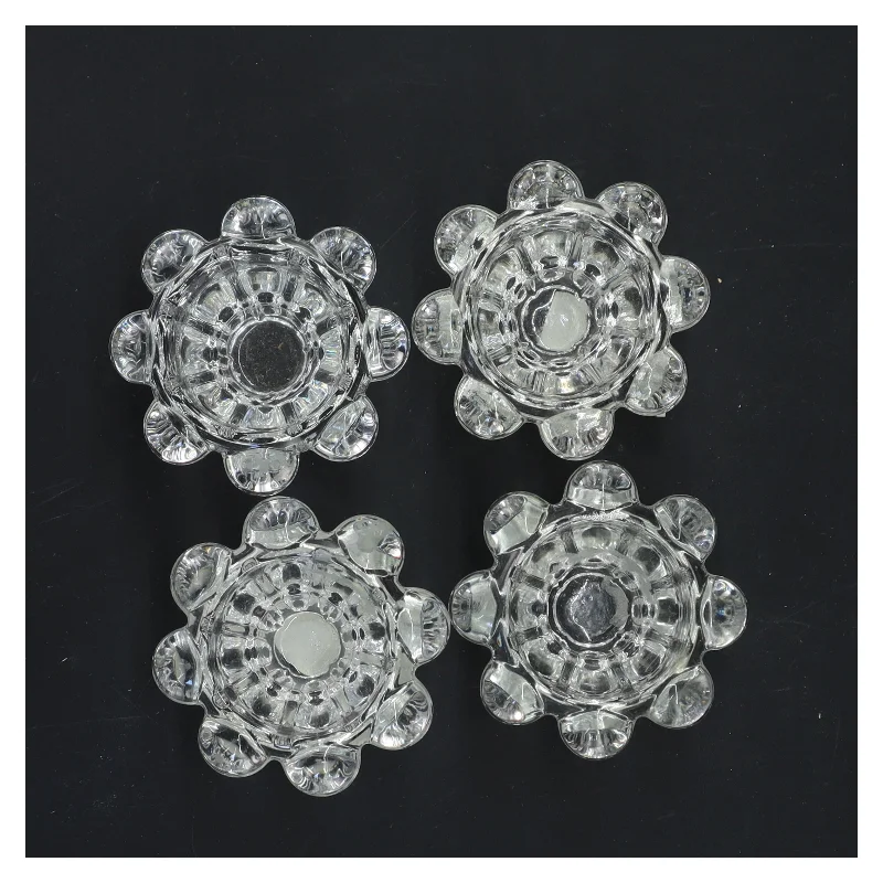 Glas lysestager, sæt med 4 fra Reims (str. 5 cm)