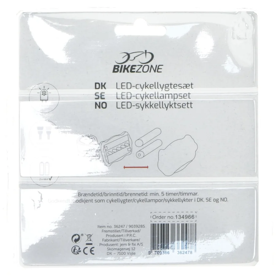 LED cykellygtesæt fra BikeZone